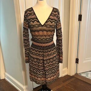 Missoni Long Sleeve Zigzag Dress - Multicolor